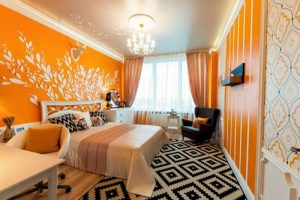 Dormitoare moderne 2019 in tonuri portocaliu
